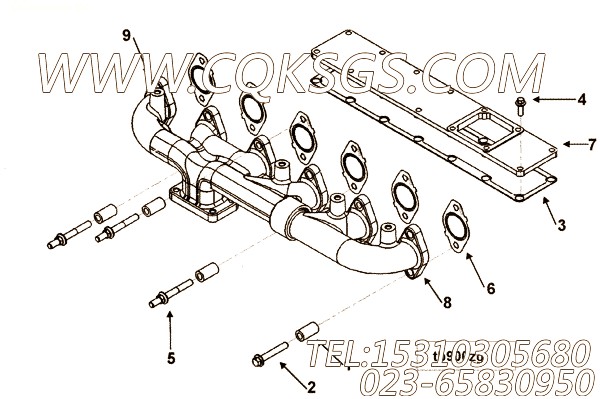【排气歧管】康明斯CUMMINS柴油机的3940892 排气歧管