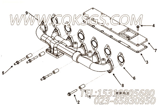 【排气岐管垫】康明斯CUMMINS柴油机的3943132 排气岐管垫