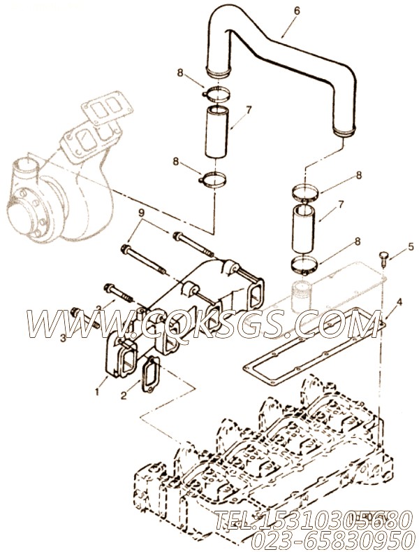 【空气管】康明斯CUMMINS柴油机的3906662 空气管