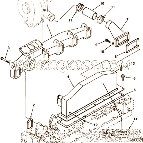 【A3901683】排气歧管 用在康明斯引擎