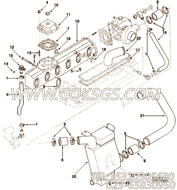 【空气管】康明斯CUMMINS柴油机的3915551 空气管