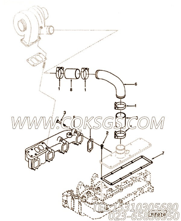 【排气歧管】康明斯CUMMINS柴油机的3911512 排气歧管