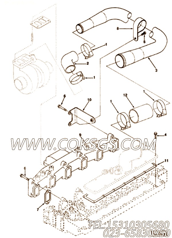 【切面】康明斯CUMMINS柴油机的3905776 切面