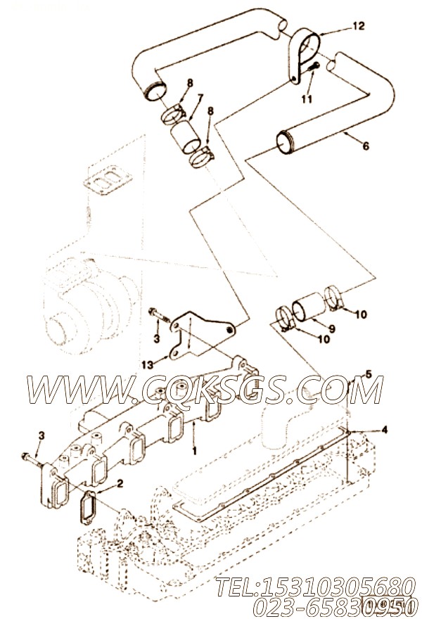 【软管】康明斯CUMMINS柴油机的3916165 软管