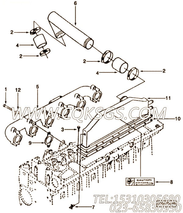 【空气管】康明斯CUMMINS柴油机的3907452 空气管