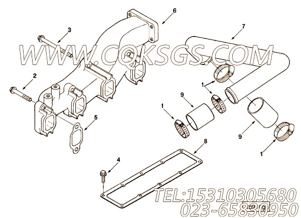 【排气歧管】康明斯CUMMINS柴油机的3905924 排气歧管