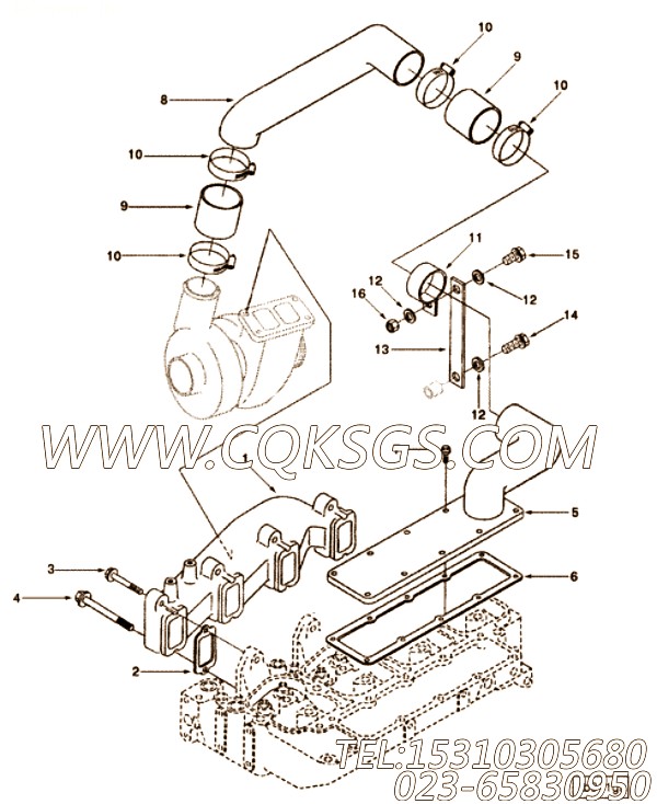 【空气管】康明斯CUMMINS柴油机的3910449 空气管