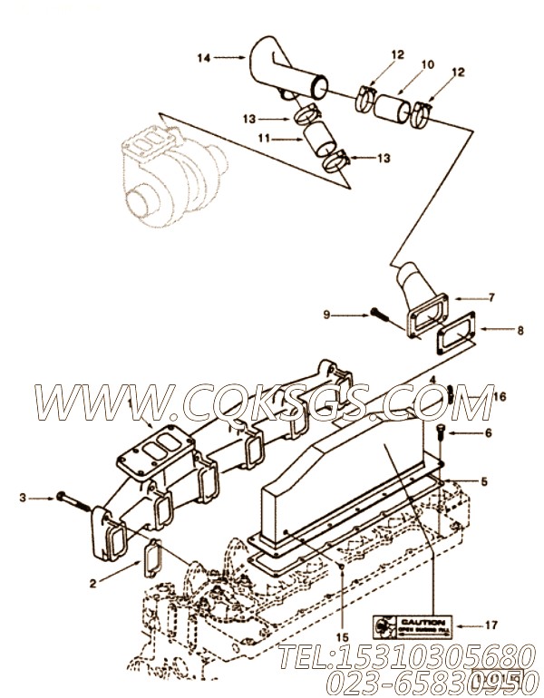 【排气歧管】康明斯CUMMINS柴油机的3916345 排气歧管