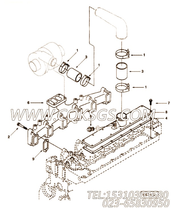 【排气歧管】康明斯CUMMINS柴油机的3904322 排气歧管