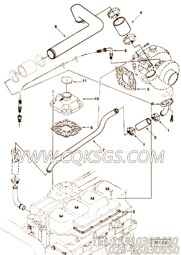 【TUR油漏管】康明斯CUMMINS柴油机的3905080 TUR油漏管