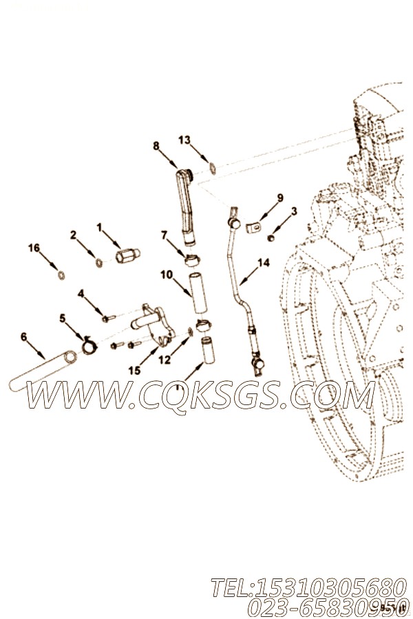 【发动机ISBE220 31的曲轴箱通风组】 康明斯钢丝型弹性环箍,参数及图片