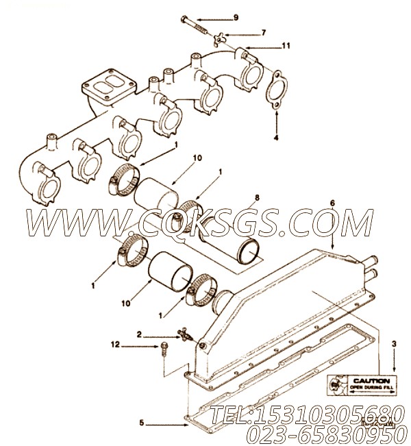 【排气岐管垫】康明斯CUMMINS柴油机的3011942 排气岐管垫