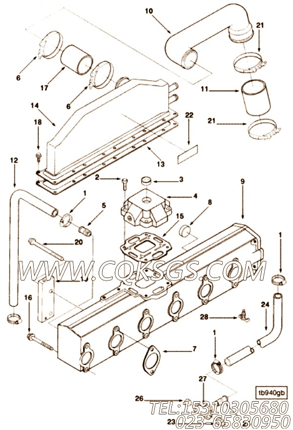 【排气歧管】康明斯CUMMINS柴油机的3911670 排气歧管
