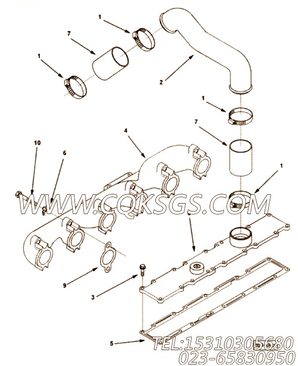 【空气管】康明斯CUMMINS柴油机的3281660 空气管