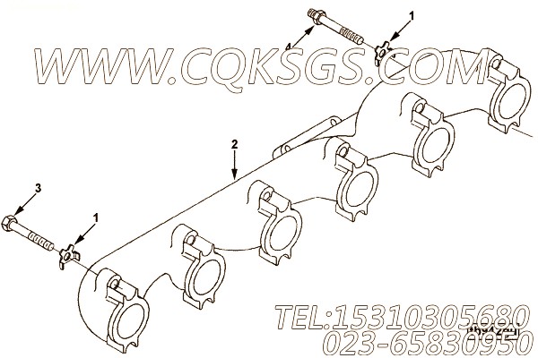 【排气歧管】康明斯CUMMINS柴油机的3921895 排气歧管
