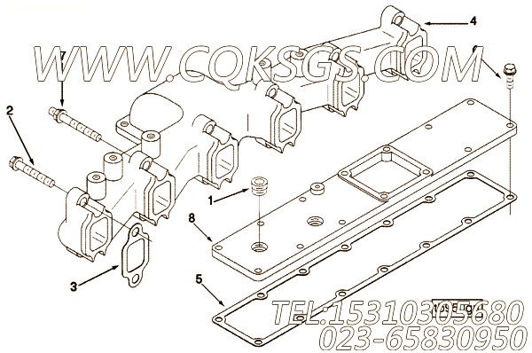 【排气歧管】康明斯CUMMINS柴油机的3910881 排气歧管