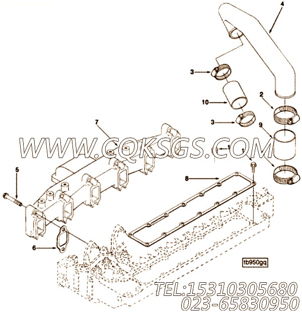 【空气管】康明斯CUMMINS柴油机的3354872 空气管