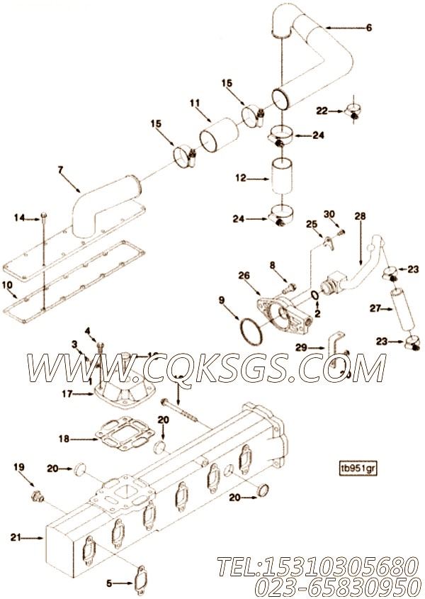 【软管】康明斯CUMMINS柴油机的3925539 软管