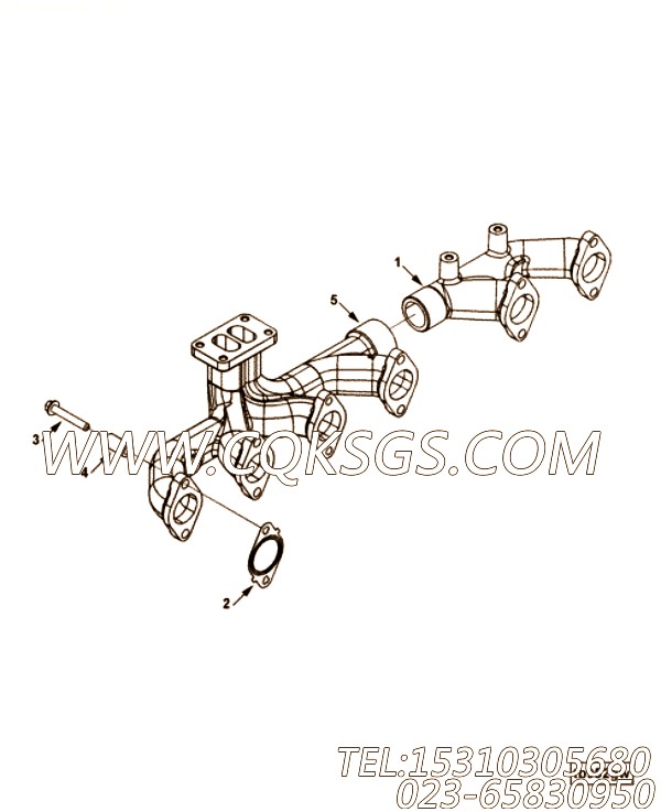 【排气歧管】康明斯CUMMINS柴油机的4983208 排气歧管