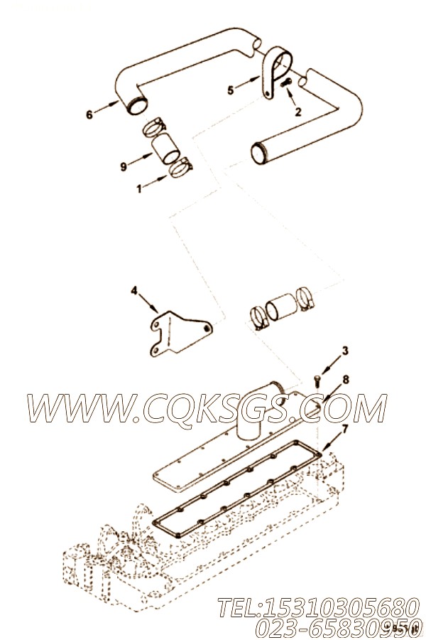 【管支撑】康明斯CUMMINS柴油机的3906654 管支撑