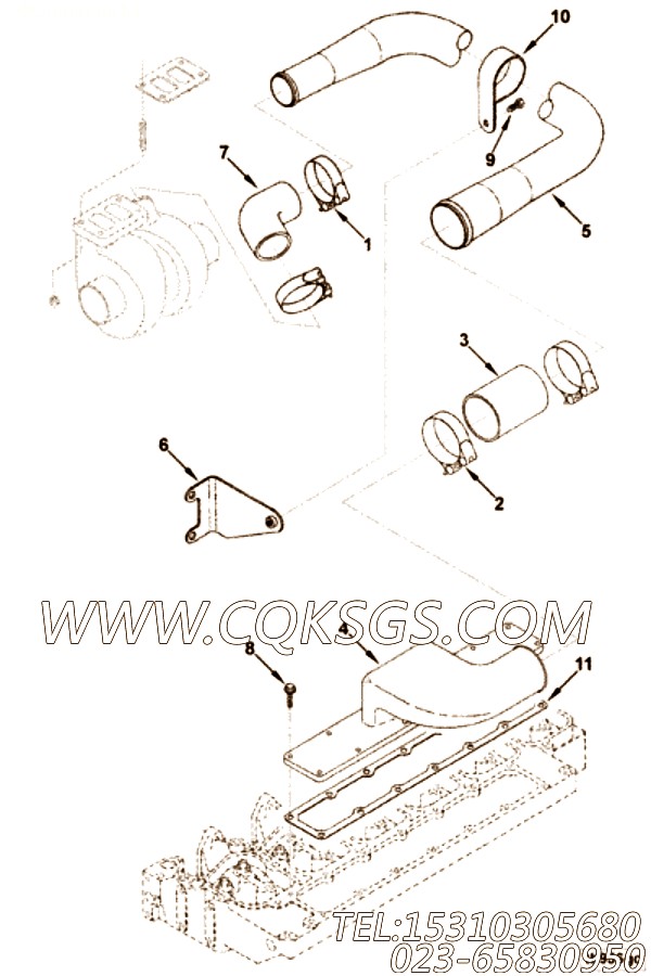 【管支撑】康明斯CUMMINS柴油机的3276807 管支撑
