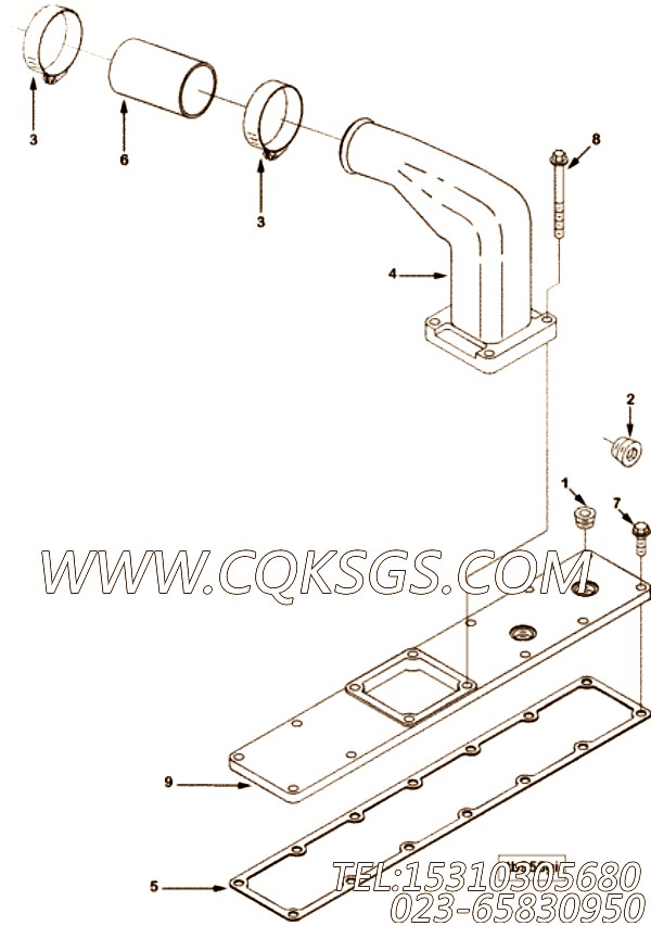 【进气管】康明斯CUMMINS柴油机的3282706 进气管