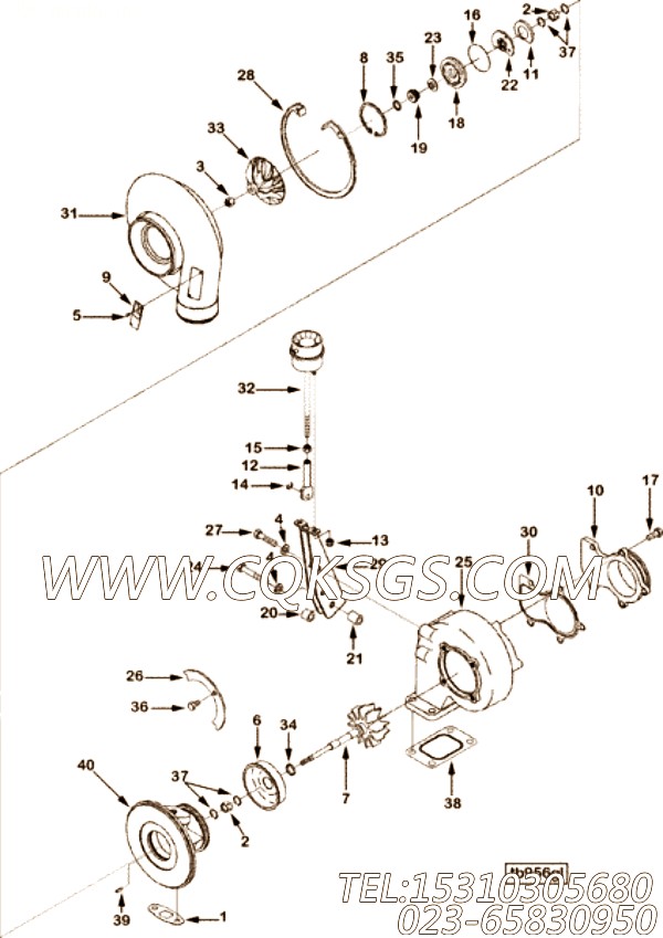 【涡轮增压器】康明斯CUMMINS柴油机的3802695 涡轮增压器
