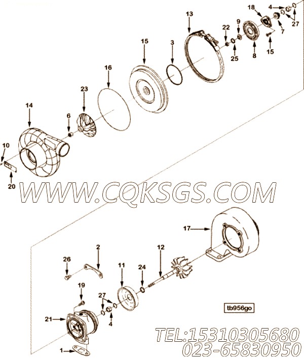 【涡轮机壳体】康明斯CUMMINS柴油机的3524123 涡轮机壳体