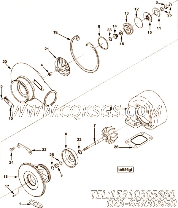 【压气机壳体】康明斯CUMMINS柴油机的3536495 压气机壳体
