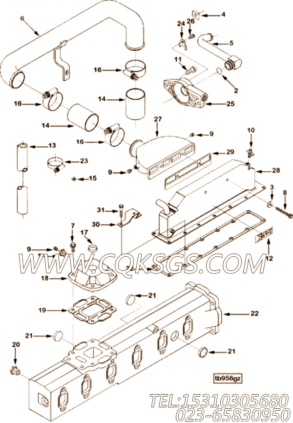【Tube, Water Transfer】康明斯CUMMINS柴油机的3897078 Tube, Water Transfer