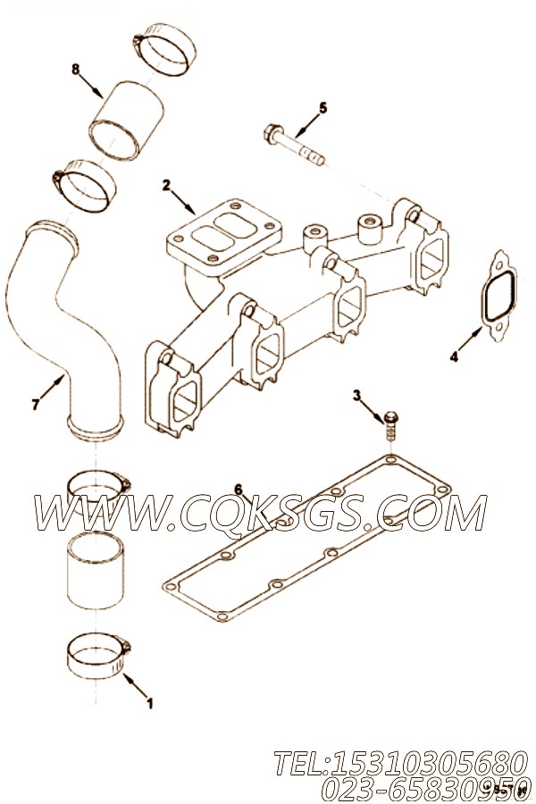 【软管】康明斯CUMMINS柴油机的3931804 软管