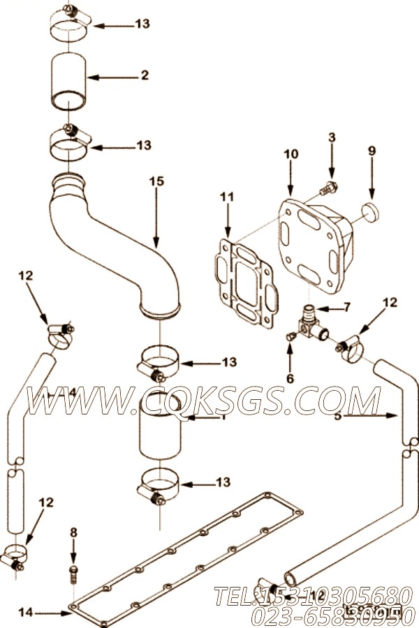 【空气管】康明斯CUMMINS柴油机的3934175 空气管