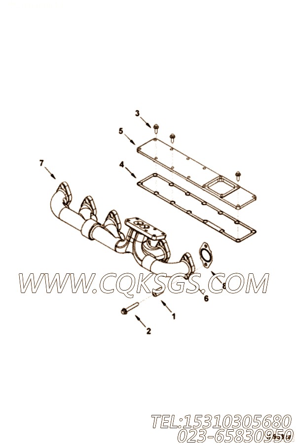 【排气歧管】康明斯CUMMINS柴油机的3942224 排气歧管