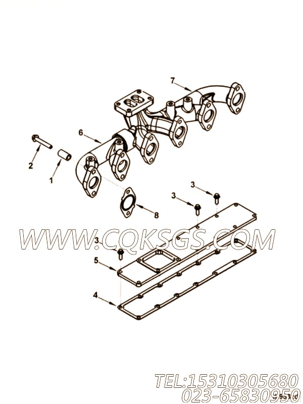 【排气歧管】康明斯CUMMINS柴油机的3942287 排气歧管