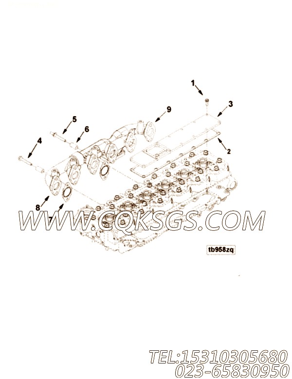 【排气歧管】康明斯CUMMINS柴油机的4896823 排气歧管