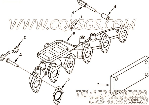 【排气歧管】康明斯CUMMINS柴油机的3947781 排气歧管
