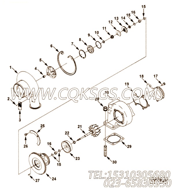 【涡轮机壳体】康明斯CUMMINS柴油机的4038081 涡轮机壳体