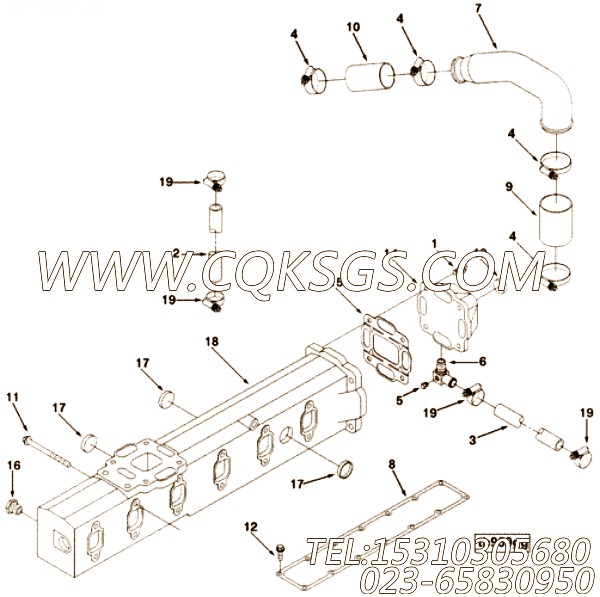 【排气歧管】康明斯CUMMINS柴油机的3922122 排气歧管