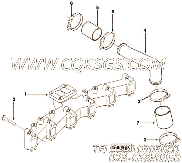 【进气管】康明斯CUMMINS柴油机的3910780 进气管