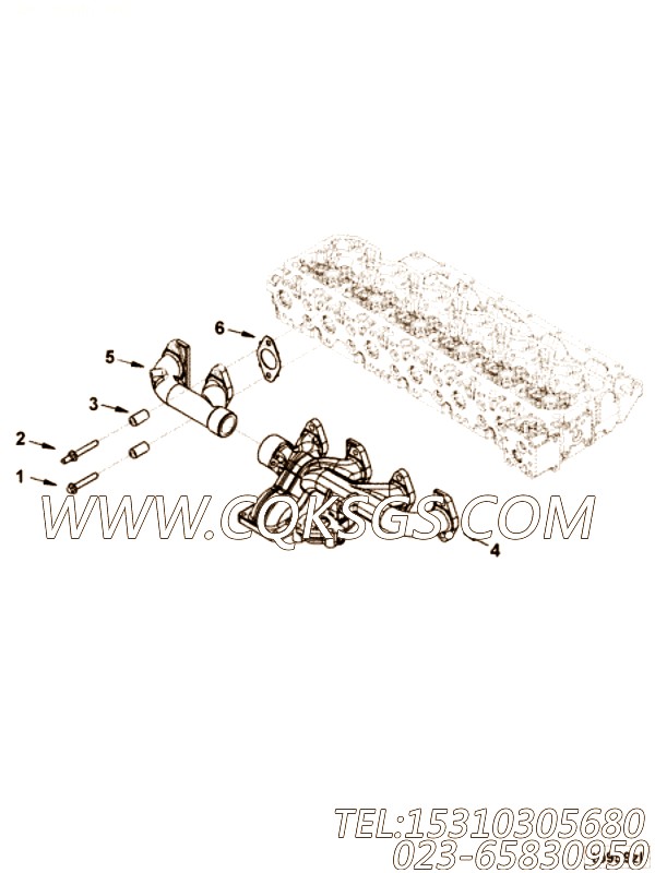 【排气歧管】康明斯CUMMINS柴油机的3955195 排气歧管