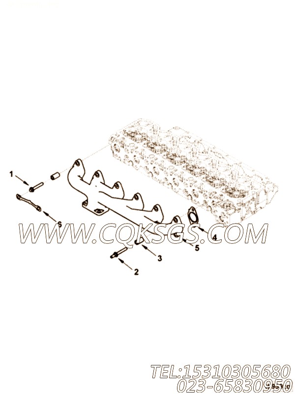 【排气歧管】康明斯CUMMINS柴油机的3957075 排气歧管