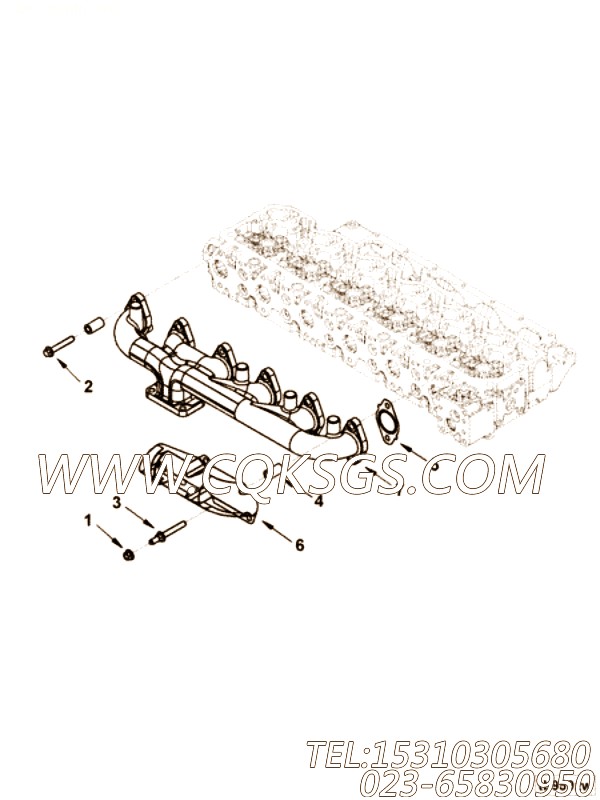【排气歧管】康明斯CUMMINS柴油机的3947879 排气歧管