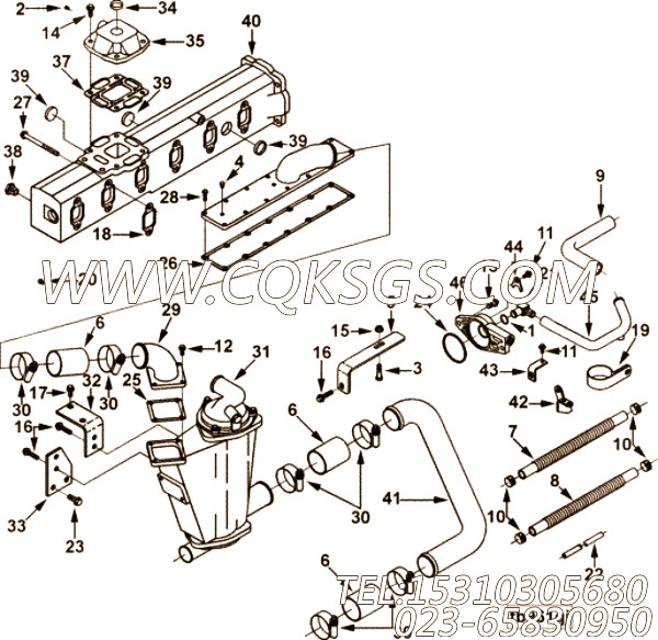 【Tube, Water Transfer】康明斯CUMMINS柴油机的3924936 Tube, Water Transfer