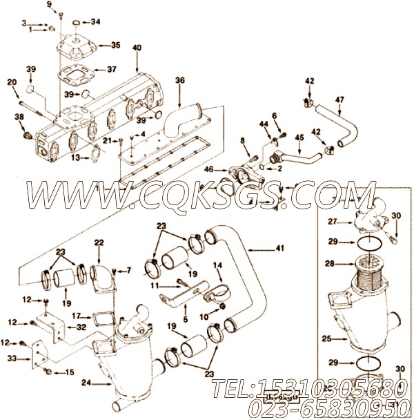 【肘管】康明斯CUMMINS柴油机的3897090 肘管