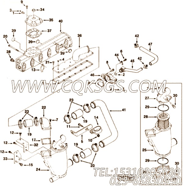 【管支撑】康明斯CUMMINS柴油机的3281460 管支撑