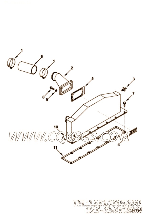 【软管】康明斯CUMMINS柴油机的3916167 软管