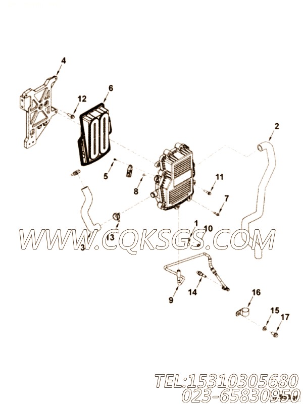 【通风管安装】康明斯CUMMINS柴油机的4965555 通风管安装