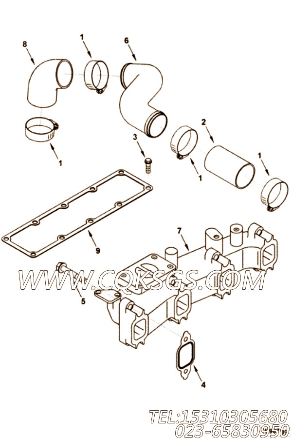 【排气歧管】康明斯CUMMINS柴油机的3932145 排气歧管