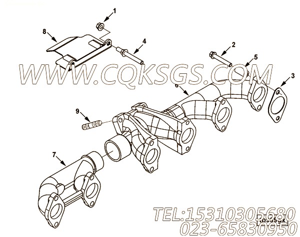 【排气歧管】康明斯CUMMINS柴油机的3968378 排气歧管