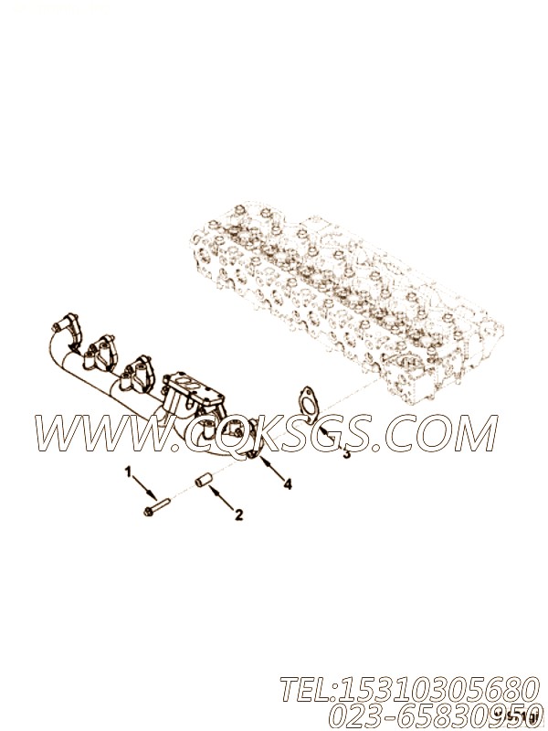 【3976789】排气歧管 用在康明斯引擎